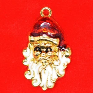 2 × Dijes de Navidad Cabeza de Santa Claus Esmalte Oro Joyería Hágalo usted mismo Artesanía - Imagen 1 de 1