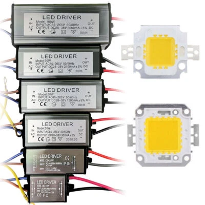 10W 20W 30W 50W 70W 100W LED Chip+Driver High SMD Flood Power LED Bead Light - Immagine 1 di 4