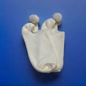 VTG Socks Womens White 80's Pom Sockettes 7-9 White NOS Cotton Blend Nylon - Picture 1 of 5