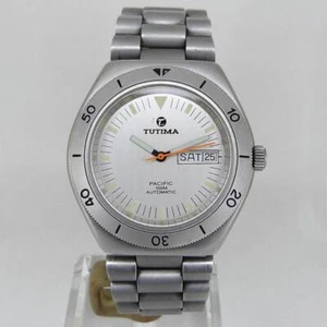 TUTIMA Watch 670 Pacific Day Date Automatic Silver dial 39mm SS Mens - Picture 1 of 6