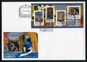 DJIBOUTI 2023 PABLO PICASSO 50th MEMORIAL PAINTINGS SHEET FIRST DAY COVER - Picture 1 of 1