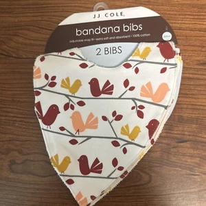 JJ Cole Bandana Bibs Pink Chickadee 2 Pair 6 Months+ New - Picture 1 of 3