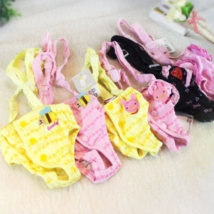 DIAPER Sanitary Pants Female Girl For SMALL Dog Suspenders Strips Stay On XXS -L - Picture 1 of 10