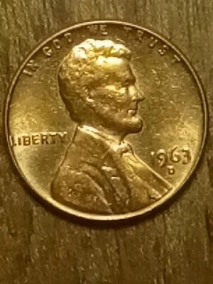 1963 D Lincoln Penny/ DDO / Red  - Image 1 of 4