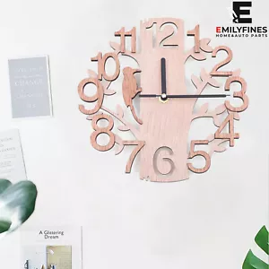 23CM Wanduhr Wohnzimmeruhr aus Holz rund Vintage lautlos Wanduhr Für Zuhause - Bild 1 von 11