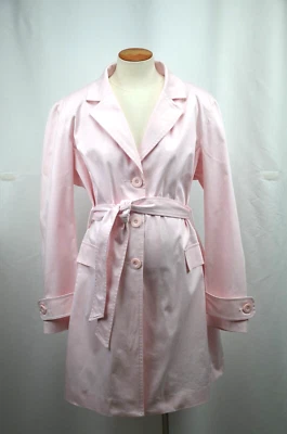 MOTHERHOOD MATERNITY Pink lightweight Belted Trench Spring Coat Jacket Size XL - Image 1 of 4