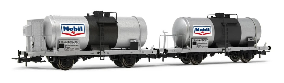 RIVAROSSI HR6607 FS set di 2 carri cisterna a 2 assi (1 con garitta 1 senza)