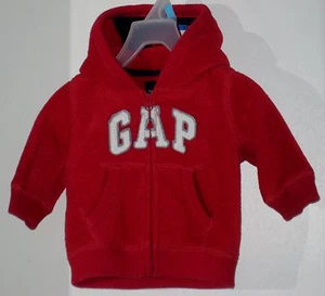 babyGAP Size 3-6 Months Boys Red Fleece Hoody Jacket - Picture 1 of 2