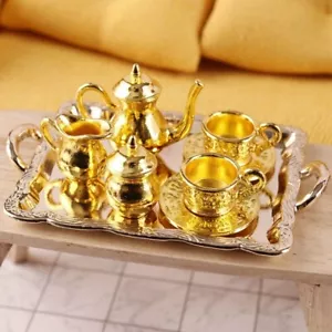 1:12 10pcs Miniature Dining Ware Toy Teapot Cup Plate dollhouse afternoon tea - Picture 1 of 21