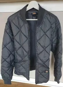 Dickies Quilted Bomber Nylon Jacket Size M Gray Full Zip - Hardly Used Nice! - Picture 1 of 6