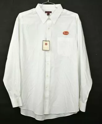 Red House Mens White Button Down Shirt Tyson Patch Long Sleeve Curve Hem Sz XL - Image 1 of 4