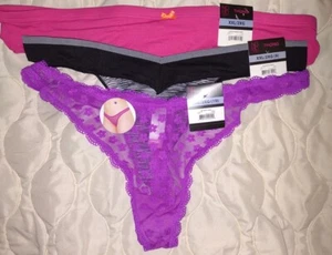 no boundaries Thong Panties  XXL/2XG NEW/TAGS Pink, Black/White, Purple Lace - Picture 1 of 8