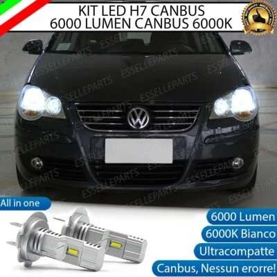 KIT FULL LED PER VW POLO 9N RESTYLING LAMPADE LED H7 6000K ANABBAGLIANTI - Immagine 1 di 4