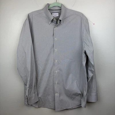 Charles Tyrwhitt Shirt Mens 17/36 Blue Green Check Slim Fit Non-Iron Button Down - Image 1 of 4