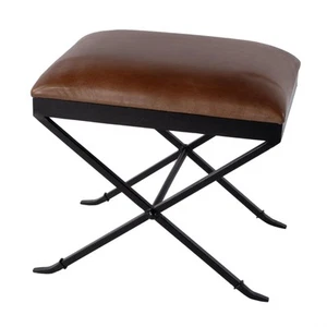 Butler Specialty Company Livingston 20 in. W Leather Accent Stool in Brown - Picture 1 of 5