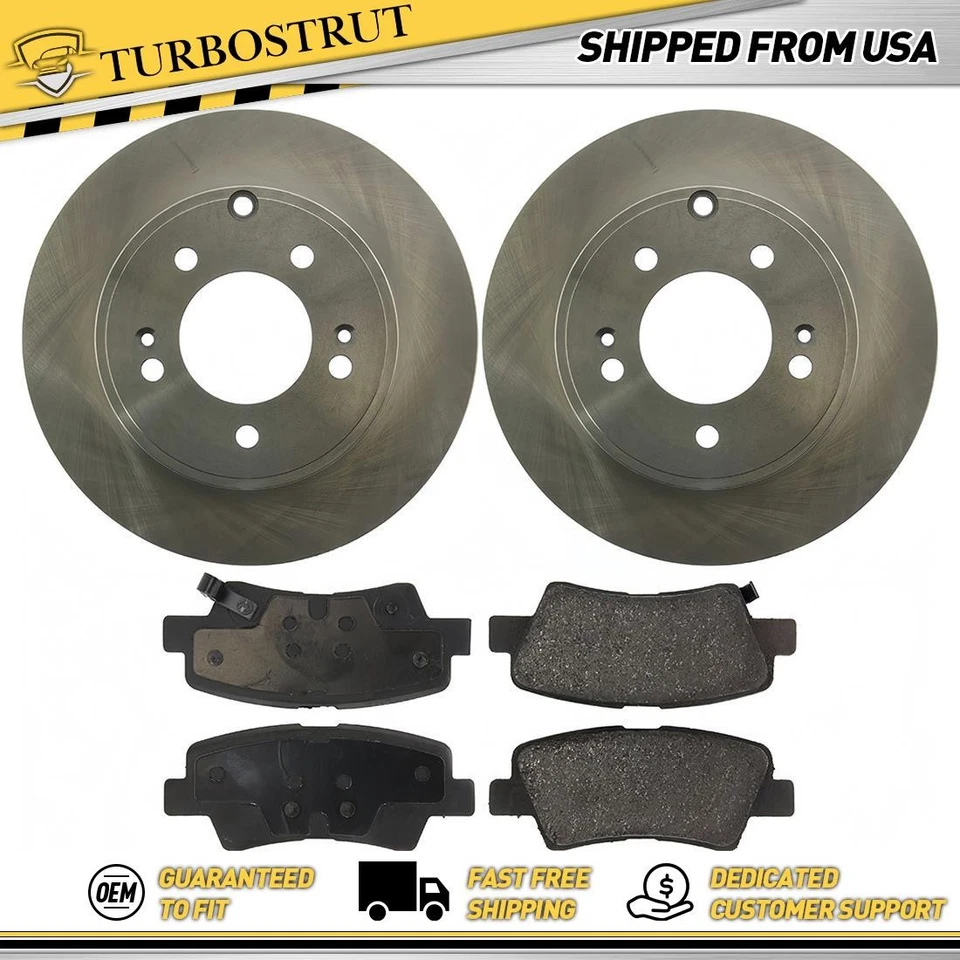 OE 后刹车转子制动垫套件适用于 2009 2010 现代索纳塔 2.4L — 第 1/2 张图片