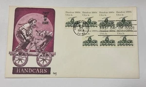 US FDC Scott’s 1898 Handcar Strip Of Four And Strip Of Three - Picture 1 of 2