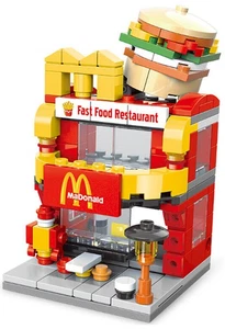Mini Street Shop Baustein Sets Kind wie Mcdonalds, KFC, Kaffee, Eis, Kuchen - Bild 1 von 16