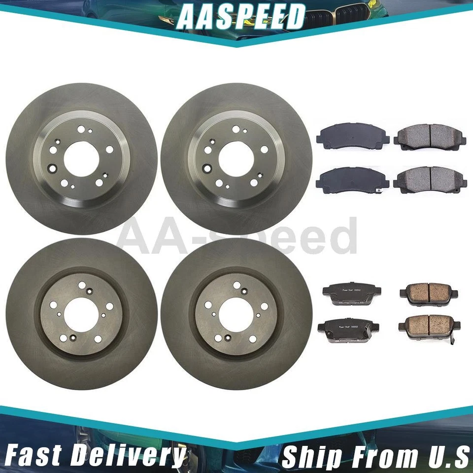 Pastillas de freno y rotores delanteros traseros para Acura TL 2014 2013 2012 2011 2010 2009 Foto 1 de 4