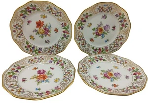 Schumann Bavaria Vorspeisenteller Dresdner Blumen gewellter Rand 4er Set - Bild 1 von 12