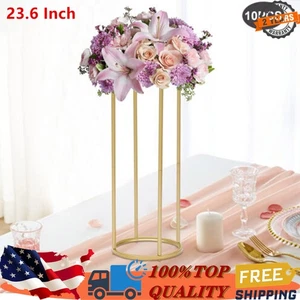 Centrotavola matrimonio colonna metallo oro 23,6 in per tavoli decorazione matrimonio - Foto 1 di 20