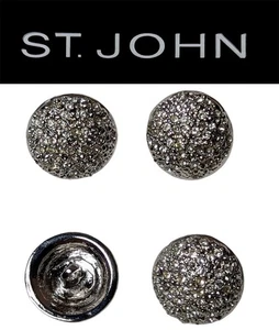 St John Knits (0,7 pollici) tono argento fuso con mini bottoni cristalli di ghiaccio  - Foto 1 di 1