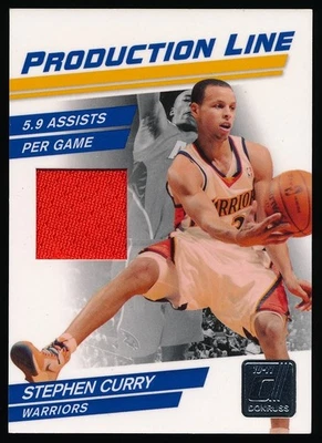 Tarjeta Jersey 2010-11 Panini Donruss Stephen Curry Línea de Producción Juego Usada/399 Foto 1 de 2