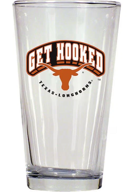 Texas Longhorns Get Hooked 16oz UT LOGO BEER Pint Glass NCAA HOOK'EM - Image 1 of 1