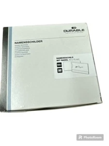 Durable Name Badge 40 x 75 mm with PinTransparent Pack of 100 Badges - Picture 1 of 1