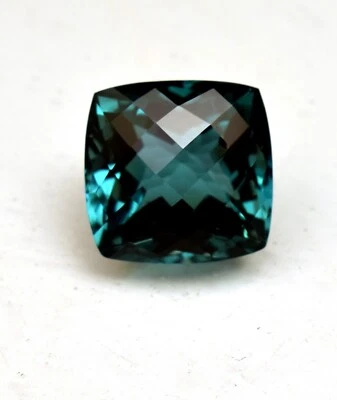 Natural Mozambique Green Tourmaline 16.20 Ct Cushion Cut Loose Gemstone TREATED - Image 1 of 4