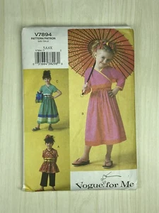 Vogue for Me V7894 Kinder Oberteil Anzughose Muster Größe 5 6 6X asiatischer Stil - Bild 1 von 8