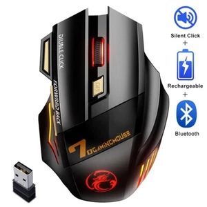 Gaming Mouse Bluetooth Wireless DPI Adjustable Wired Optical PC Gamer Mice - Picture 1 of 7