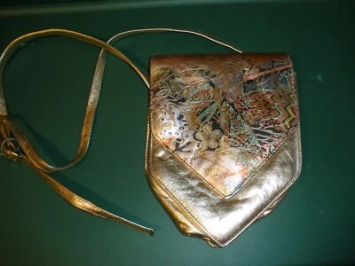 Paul Joseph Bolsos de Mano Tono Dorado con Diseños Bandolera Cartera 9"x6.5" (T81) Foto 1 de 4