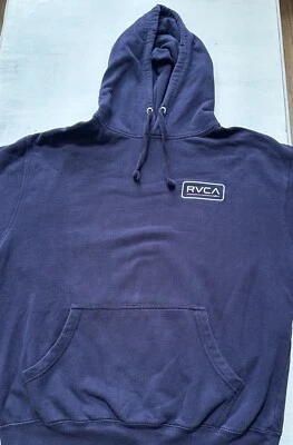 Sudadera con Capucha RVCA Grande Pullover Sudadera Azul Marino Logo Para Hombre Foto 1 de 4