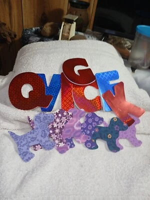 ALPHABET LETTERS embroidered iron-on PATCH APPLIQUE  Lot Of 13 - Image 1 of 3