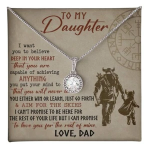 Viking Dad To Daughter Eternal Hope Necklace X-mas Birthday Gift for Little Girl - Picture 1 of 7