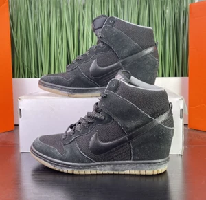 Nike Dunk Sky-Hi Essential Mujer Negro Gamuza Cuña Zapatos 644877-006 Talla 8.5 - Imagen 1 de 8