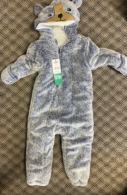 Unisex Koala Bebé 1 Pieza Felpa Con Capucha Cochecito Traje Polar Jersey Azul ⭐NUEVO⭐12-18M Foto 1 de 4