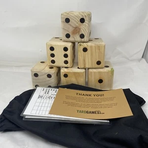 Giant Wooden Yard Dice Outdoor Lawn Game Natural Wood Cube Yahtzee - Picture 1 of 10
