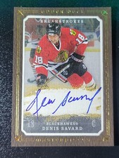 Denis Savard 2008 UD Masterpieces Brushstrokes Brown Auto 