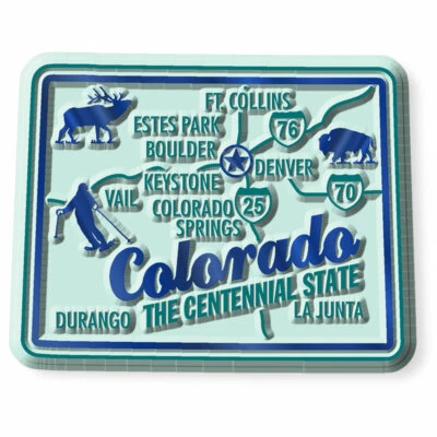 CLASSIC MAGNETS MADE WITH PRIDE IN THE USA Colorado Premium State Magnet by Classic Magnets, 2.3" x 1.8"