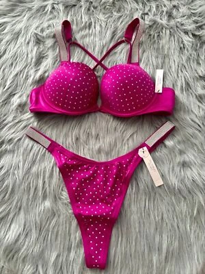 Victoria's Secret Swim Bikini Set Bombshell Top Thong Bottom Shine Strap Nwt - Image 1 of 4