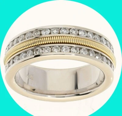 Diamond Anniversary Wedding Band Ring .72CT 7MM 14K Gold Size 6 - Image 1 of 4