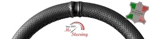 FITS LINCOLN MKT 10-13 PERF LEATHER STEERING WHEEL COVER BLACK 2 STIT+BLACK STRA - Picture 1 of 5