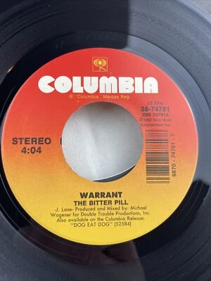 Warrant 45rpm "The Bitter Pill" & "Quicksand" (Rare 1992 Pressing) VG+  - Image 1 of 4