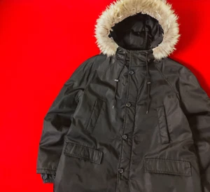 PRADA Men Olive Nylon Pudded Parka Size 50 / M - L Fur Hooded Long Jacket - Picture 1 of 23