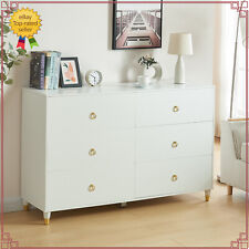 White Chest of 6 Drawers Tall Wide Storage Bedside Cabinet Bedroom Furniture New