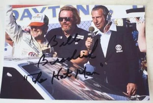 Bill Brodrick NASCAR The Hat Man Autographed Signed Color Snap Shot Photo 4X6 -- - Picture 1 of 1