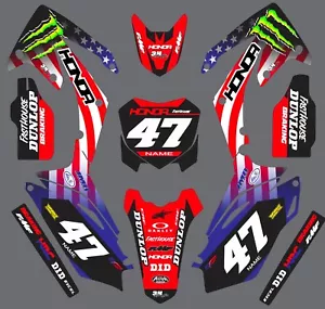 Graphics for Honda CRF450 CRF 450 2009-2012 Decals HONOR American Flag Custom - Picture 1 of 1