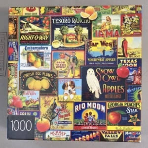 2020 Cardinal Vintage Fruit Labels buntes 1000-teiliges Puzzle gebraucht vollständig - Bild 1 von 15